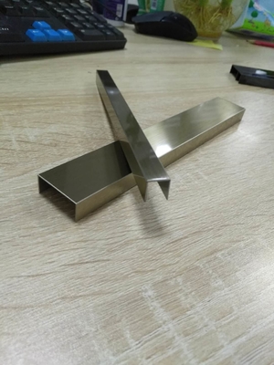 U Shape Brass Tile Trim Ceramic Plate With Gold Color