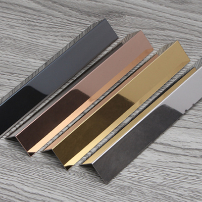Red Copper Color Hairline NO.4 Brushed 304 201 Irregular Type Tile Edge Trim Line For Space Interior Decoration