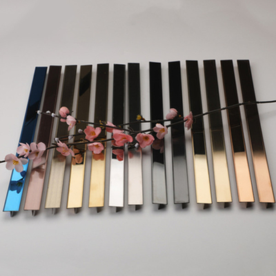 Polished Gold Color Mirror Stainless Steel Trim 304 Brushed Solid T-Shape Rose Gold Stainless Steel Tile Edge Trim