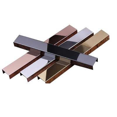 Gold Color 8K Mirror Polished 304 201 T Shape Tile Edge Trim Line For Interior Decoration
