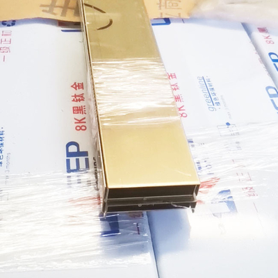 Gold Color 8K Mirror Polished 304 201 T Shape Tile Edge Trim Line For Interior Decoration