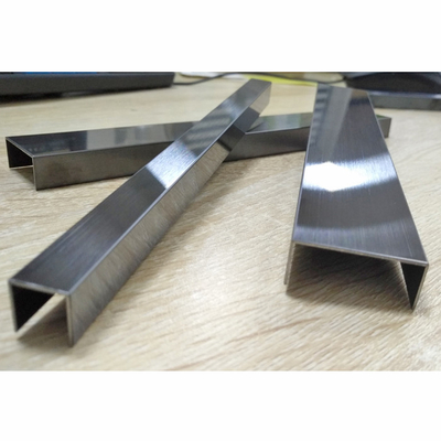 Black Color Mirror Polished 304 201 U Shape Tile Edge Trim For Villa Decoration