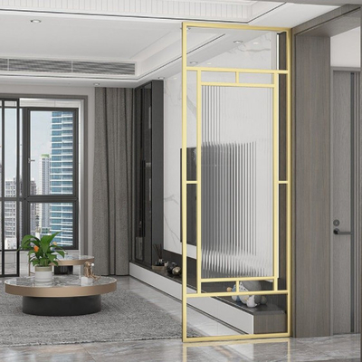 Light Luxury Stainless Steel Glass Screen Partition Wall Tempered Simple Dining Room