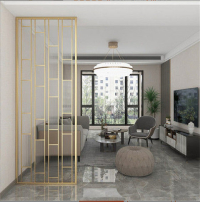 Decorated Stainless Steel Metal Glass Screen Hotel Restaurant Background Wall