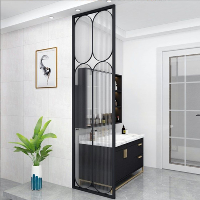 Custom Room Partition Divider Interior Decoration Gold Black Color Hollow Background Wall Metal Screen