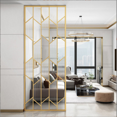 Custom Room Partition Divider Interior Decoration Gold Black Color Hollow Background Wall Metal Screen