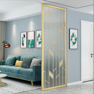 Custom Room Partition Divider Interior Decoration Gold Black Color Hollow Background Wall Metal Screen