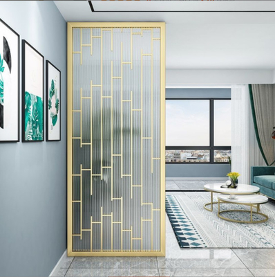 Custom Room Partition Divider Interior Decoration Gold Black Color Hollow Background Wall Metal Screen