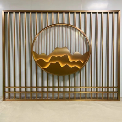 304 Hairline PVD Coating Rose Gold Color Glossy Bright Brushed Landscape Stainless Steel Partitions
