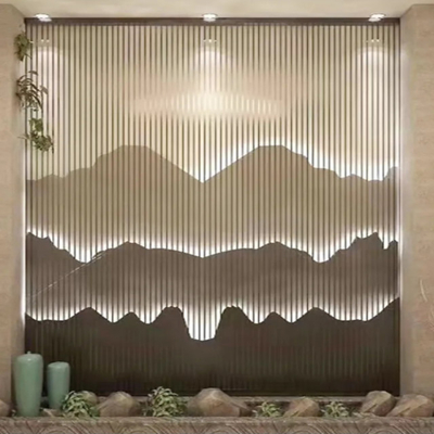 304 Hairline PVD Coating Rose Gold Color Glossy Bright Brushed Landscape Stainless Steel Partitions
