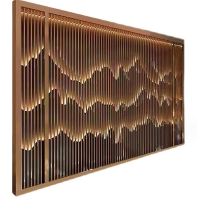 3300mm Height Stainless Steel Screen Partition Rockery Background Wall Decoration Hotel Villa Outdoor Shelter