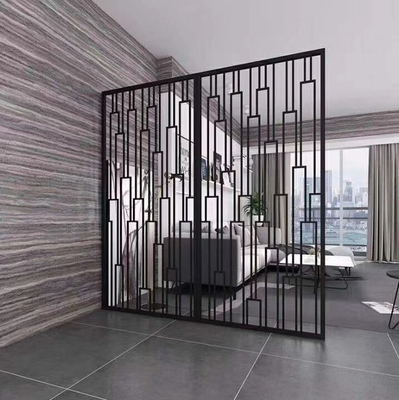 Factory Custom Color Black Gold Brushed Mirror Modern 316L Stainless Steel Room Dividers For Resort