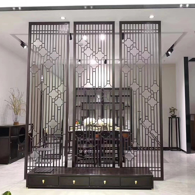 Factory Custom Color Black Gold Brushed Mirror Modern 316L Stainless Steel Room Dividers For Resort