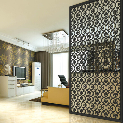 Factory Custom Color Black Gold Brushed Mirror Modern 316L Stainless Steel Room Dividers For Resort