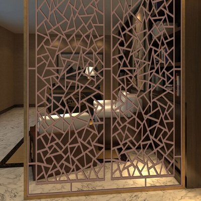 Factory Custom Color Black Gold Brushed Mirror Modern 316L Stainless Steel Room Dividers For Resort