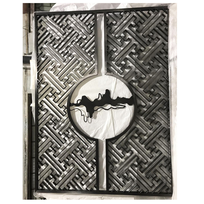 Hollow Hairline Black Color Stainless Steel Screen Partition For Interior Decoration