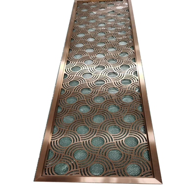 Modern Hollow Metal Stainless Steel Screen Partition Room Divider 600mm Width