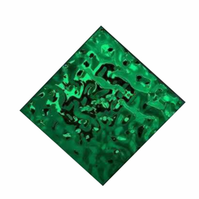 Green PVD Color Stainless Steel Sheets Price 304 Mirror Water Ripple Surface Inox Sheets