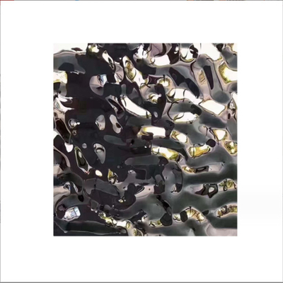 Colorful Ceiling Water Ripples Decorative Stainless Steel Sheet 304 Metal Wall Panel For Hotel KTV