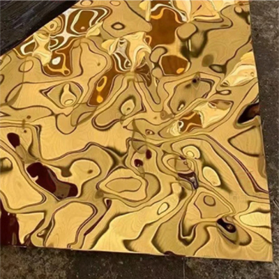 Hot Sale 4x8ft Ss 201 304 Pvd Color Mirror 8k Water Wave Stainless Steel Ripple Sheet Wall Panel Ceiling Decoration