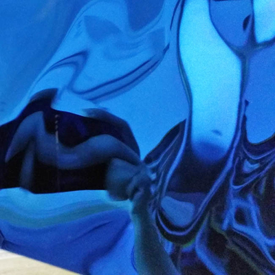 Large Water Ripple Sapphire Blue Mirror Stainless Steel Plate For Decorate Hotel Restaurant Ceiling