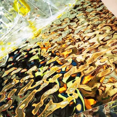Colored different sizes stainless steel sheet mirror gold color for wall