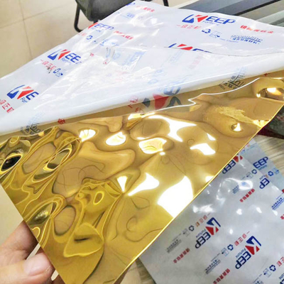 Colored different sizes stainless steel sheet mirror gold color for wall
