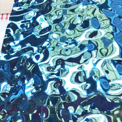JIS SUS 304 Sapphire Blue violet  Water Ripple Stainless Steel Decorative Plate custom color
