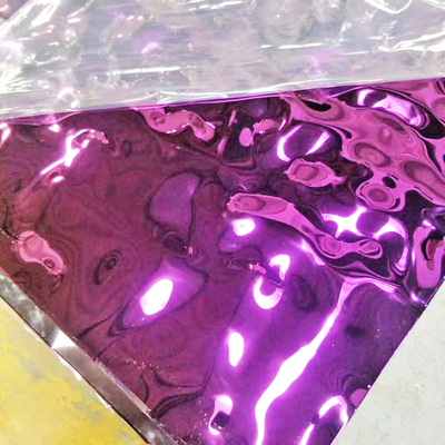 JIS SUS 304 Sapphire Blue violet  Water Ripple Stainless Steel Decorative Plate custom color