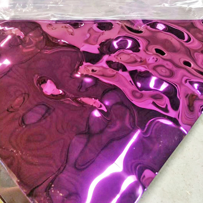 JIS SUS 304 Sapphire Blue violet  Water Ripple Stainless Steel Decorative Plate custom color