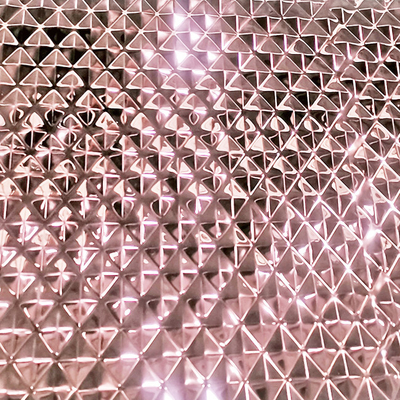 Colorful Diamond Shaped Embossed Stainless Steel Plate Decoration For Hotel Ceiling Exterior Walls