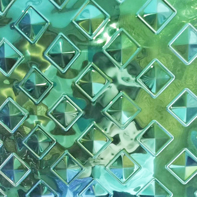Colorful Diamond Shaped Embossed Stainless Steel Plate Decoration For Hotel Ceiling Exterior Walls