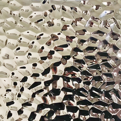 Silver Gemstone Blue Water Ripple Embossed Plate Stainless Steel Sheet For Wall Decoration