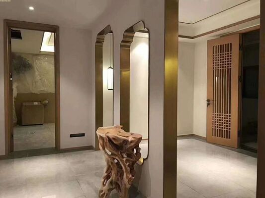 İyi bir fiyat. 304 Gül Altın fırçalanmış renkli paslanmaz çelik yaprak çerçevesi Duvar Geniş Yumruğu çevrimiçi