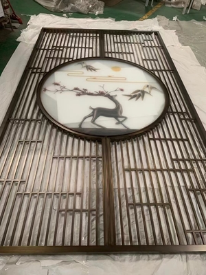 metal stainless steel living room divider screen with ceramic combine