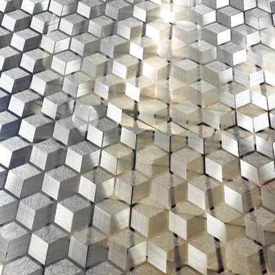 Etched Silver 8K Mirror 3D Color Stainless Steel Sheet For Elevator Door Cabinet