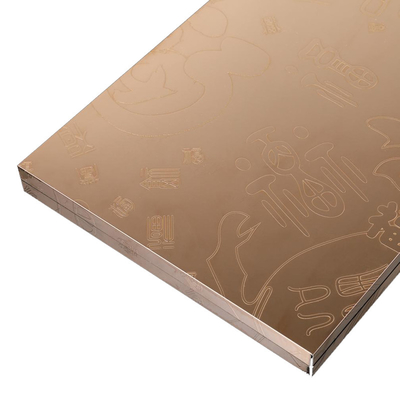 Grade 304 Black Brown Rose Gold Colored Etching Customized Finished PVD Coated Stainless Steel Sheets For Lifting Car