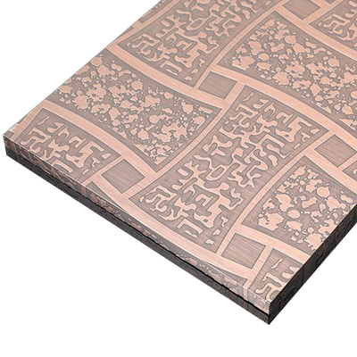 304 Totem Etching Mirror 8K Shiny Gold Color Stainless Steel Sheet For Wall Panel