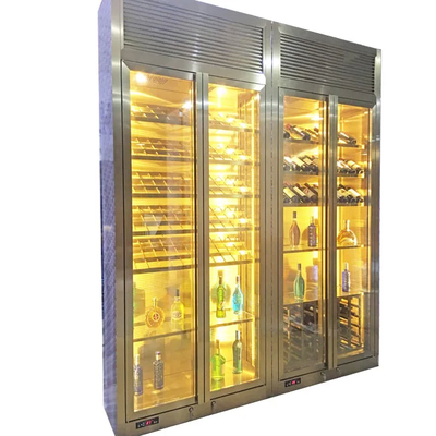 304  Stainless Steel Wine Cabinet Customized  Design Home Wine Rack Rose Gold Metal Display Cabinet