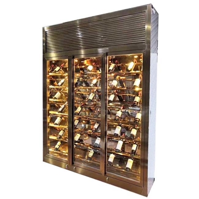 304  Stainless Steel Wine Cabinet Customized  Design Home Wine Rack Rose Gold Metal Display Cabinet