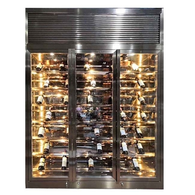304  Stainless Steel Wine Cabinet Customized  Design Home Wine Rack Rose Gold Metal Display Cabinet