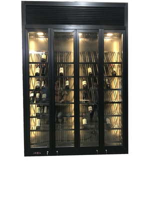 Fashionable Stainless Steel Wine Cabinets Furniture Sliding Glass Door Storage Wine Cabinet