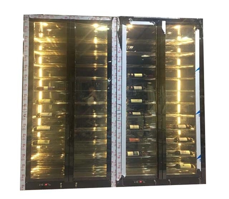 Luxurious Glass Door Black Gold Stainless Steel Wine Cabinets Household Living Room