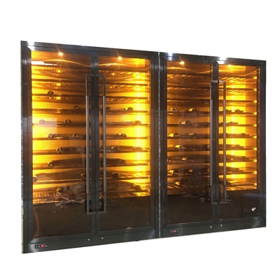 Luxurious Glass Door Black Gold Stainless Steel Wine Cabinets Household Living Room