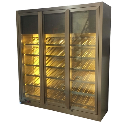 Customized Rose Gold Stainless Steel Wine Cabinets Luxury Villa Private Display Rack