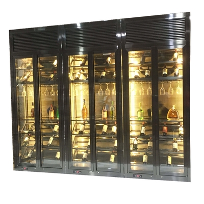 Customized Rose Gold Stainless Steel Wine Cabinets Luxury Villa Private Display Rack