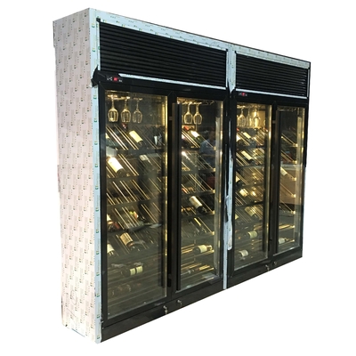 Custom Tempered Glass Stainless Steel Wine Cellar Constant Temperature Cooler Storage Bar Display Cabinet