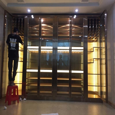 OEM Fashion Stainless Steel Wine Cabinets For Villa Clubhouse