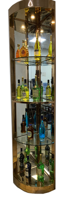 Restaurant Glass Wine Storage Cabinet Stainless Steel Luxury Refrigerator Whiskey Display Rack