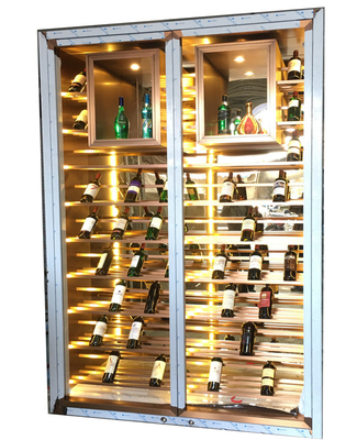 Restaurant Glass Wine Storage Cabinet Stainless Steel Luxury Refrigerator Whiskey Display Rack